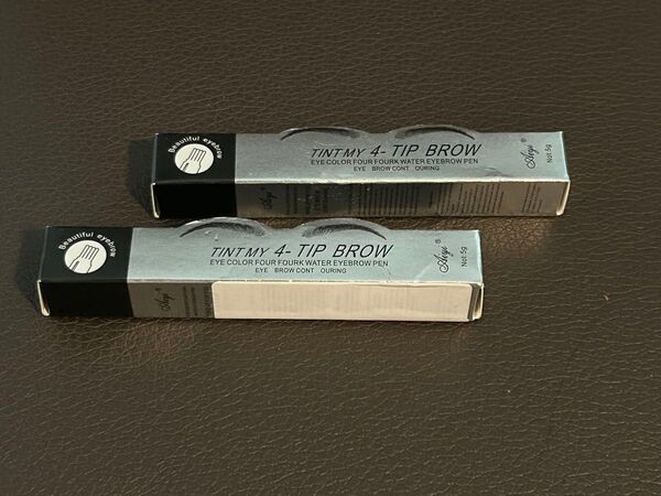 クーポン使用で500円! 新品 TINT MY 4-TIP BROW ティント アイブロウペン (グレーブラウン)2本セット