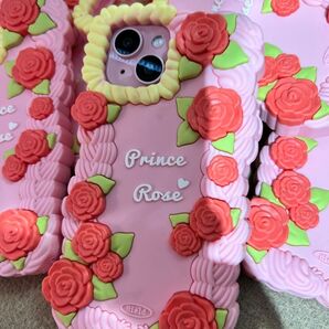 iPhoneケース バラ シリコン ピンク