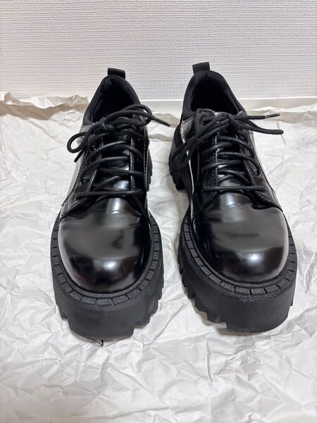 ZARA トラックソール付きブルチャー 厚底レースアップシューズ 39