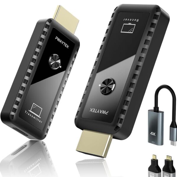 【新品未使用】ワイヤレスHDMI 無線 送受信機セット小型 拡張モード 4台増設可