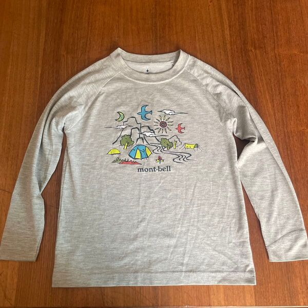 モンベル キッズ長袖Tシャツ130 ロンT 登山 アウトドア ハイキング