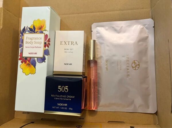 ノエビア NOEVIR 薬用フェイスクリーム 505 香水 オードトワレ ボディウォッシュ シートマスク 旅行用 サンプル