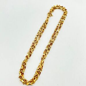 【美品】K18YG デザイン ネックレス 18金 アクセサリー K18 イエローゴールド チェーン メンズ レディース ジュエリー