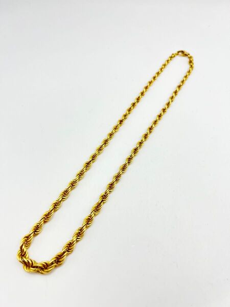 【極美品】K18YG デザイン ネックレス ツイスト 18金 イエローゴールド イタリア製 アクセサリー ジュエリー ユニセックス