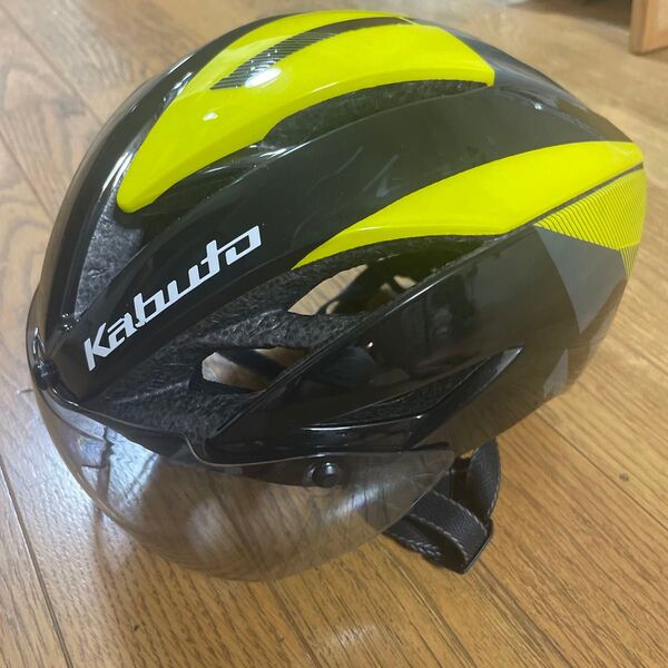ロードバイク ヘルメット KABUTO AR-1 ブラックイエロー SMサイズ エアロ
