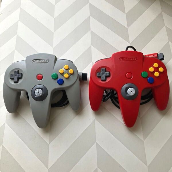 NINTENDO64 コントローラー ペア 2個セット グレー レッド 赤 N64 Nintendo ニンテンドー 64