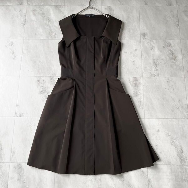 FOXEY NEW YORK 襟付きノースリーブワンピース Aライン M