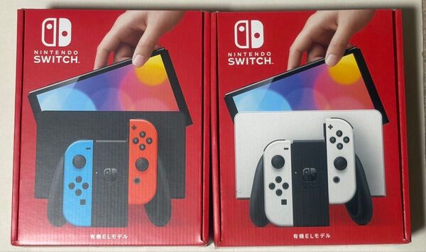 2個セット Nintendo switch 有機el 本体 新品未開封 ホワイト ネオンレッド ネオンブルー