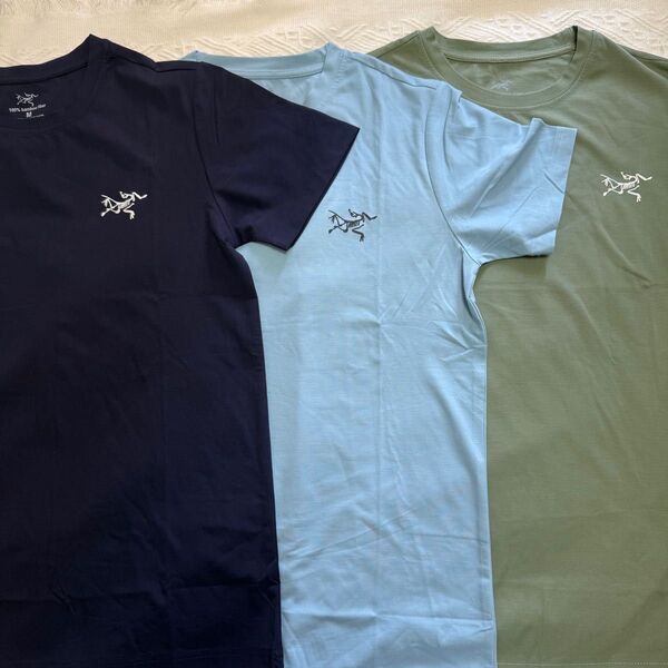 アークテリクス Tシャツ 3枚セット S、ネイビー、ライトブルー、カーキ