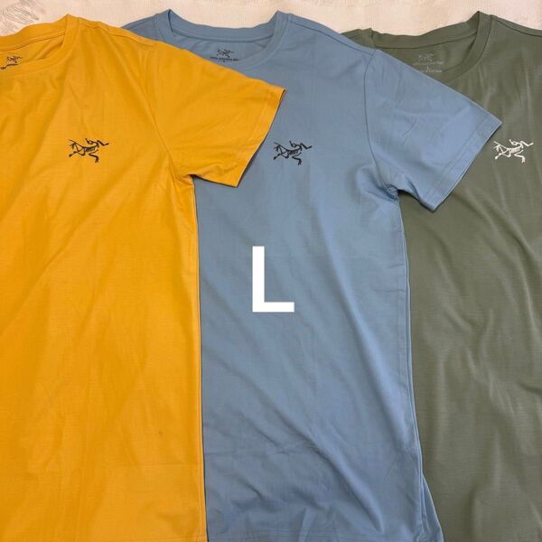 アークテリクスTシャツ 3点セット Lサイズ イエロー、ライトブルー、ライトグリーン