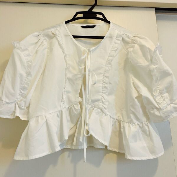 SHEIN シーイン レディース 白 シャツ ブラウス フリル リボン トップス