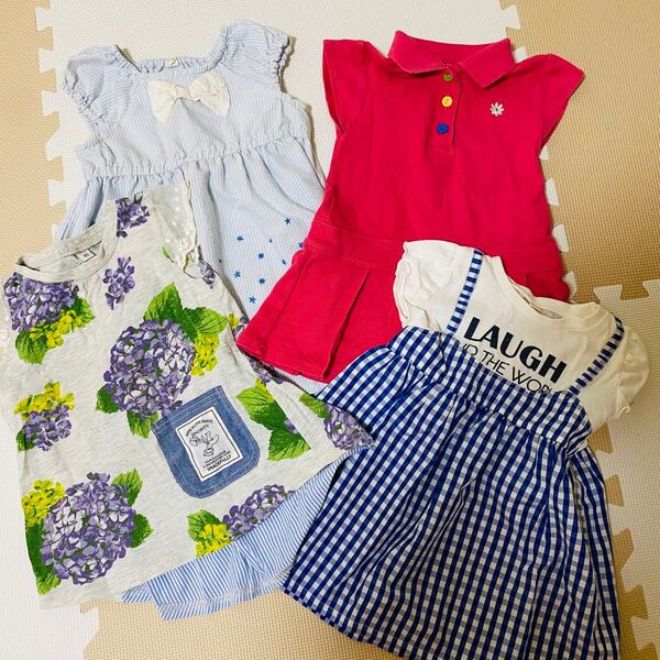 女の子 夏服 ワンピース トップス等 4点セット まとめ売り 95cm