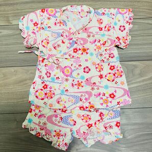 女の子 甚平 上下セット 花柄 90cm