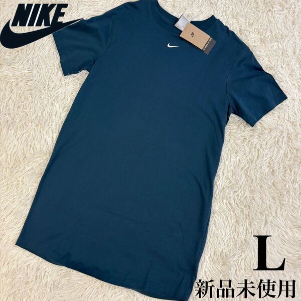 新品 ナイキ NIKE ウィメンズ ワンピース NSW エッセンシャル S/S Tシャツ ドレス ネイビー L