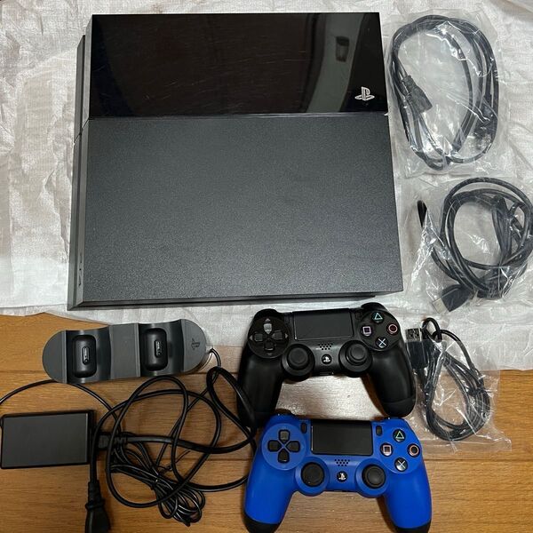 動作確認済み PS4 本体 500G CUH-1000A PlayStation4 コントローラー(青)充電器セット