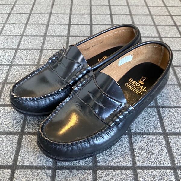 【美品】REGAL ローファー コインローファー ブラック 23㎝ リーガル 靴 学生靴