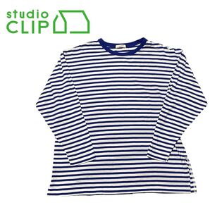 【studio CLIP スタディオクリップ ボーダーTシャツ 長袖 マリン】