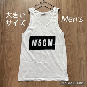 MSGM ボックスロゴタンクトップ メンズ 大きいサイズ ビッグシルエット