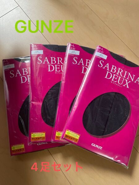 グンゼ ML GUNZE SABRINA DEUX タイツ 80デニール 4パックセット 黒 ブラック 4足セット