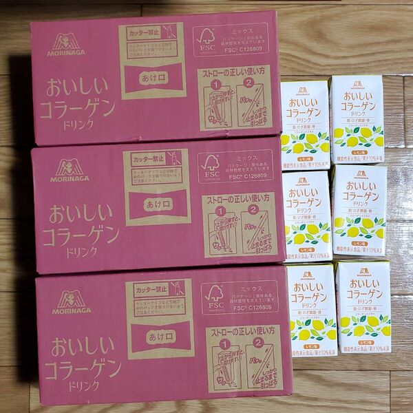 森永製菓 おいしいコラーゲンドリンク ピーチ×36本+レモン×6本
