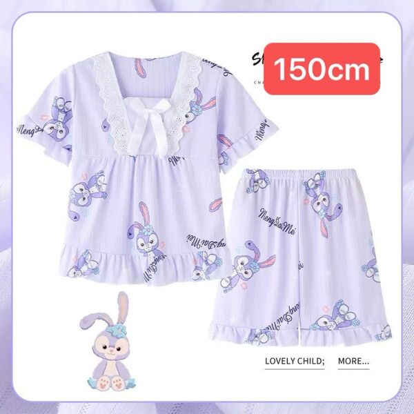 夏物 女の子パジャマ 150cm 半袖Tシャツ 上下セット 部屋着