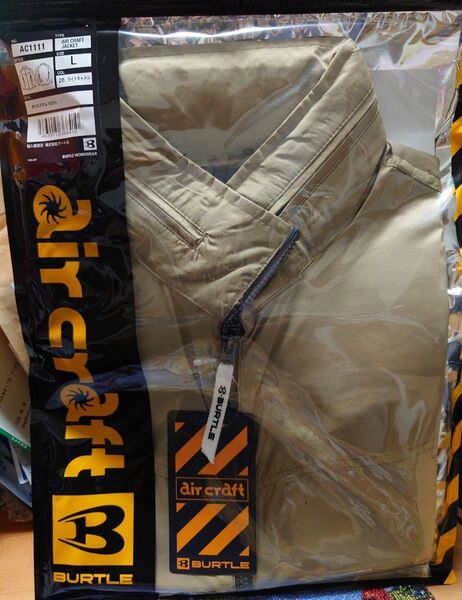新品空調服長袖 BURTLE AC1111 AIR CRAFT JACKET Size Lライトキャメル 空調服のみ