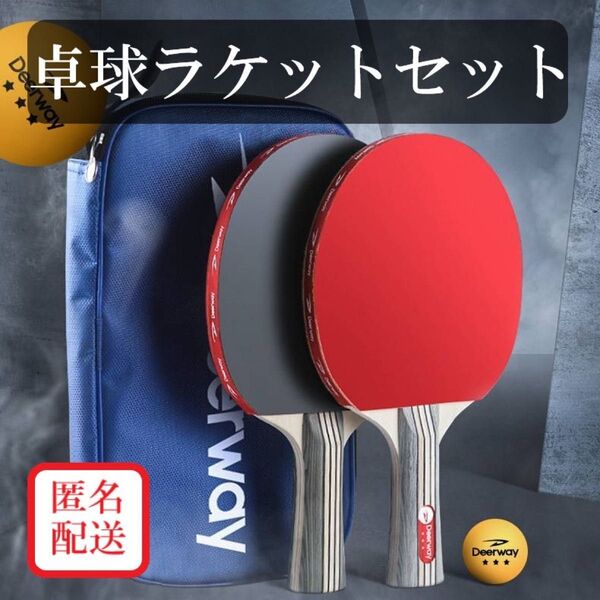 【再再入荷】卓球 ラケット ボール セット 2本 初心者 ペア ケース付