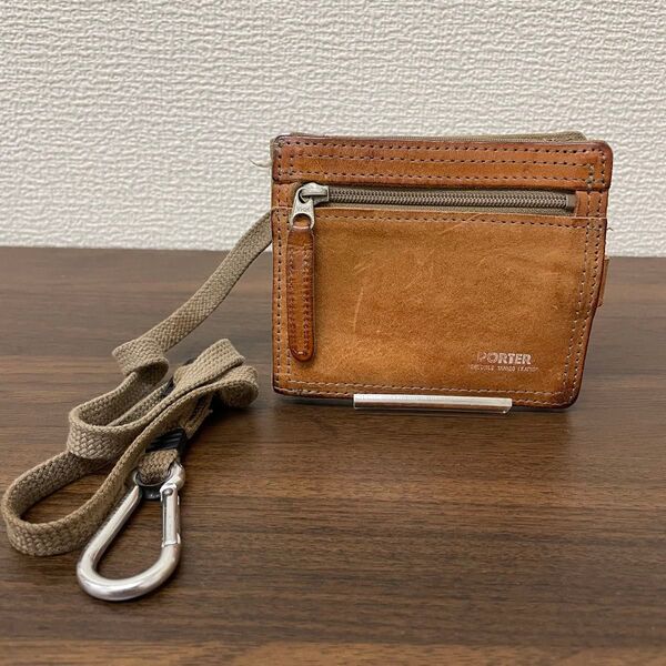 稀少 PORTER FIELD 折財布 二つ折ウォレット レザー本革 ブラウン ポーター PORTER 財布