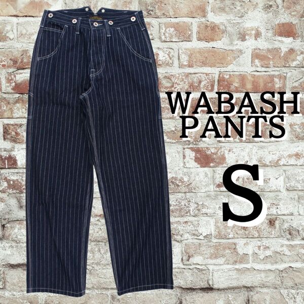 ウォバッシュ デニム ワイド パンツ ストライプ S おしゃれ