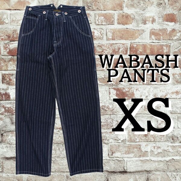 ウォバッシュ デニム ワイド パンツ ストライプ XS おしゃれ ジーンズ