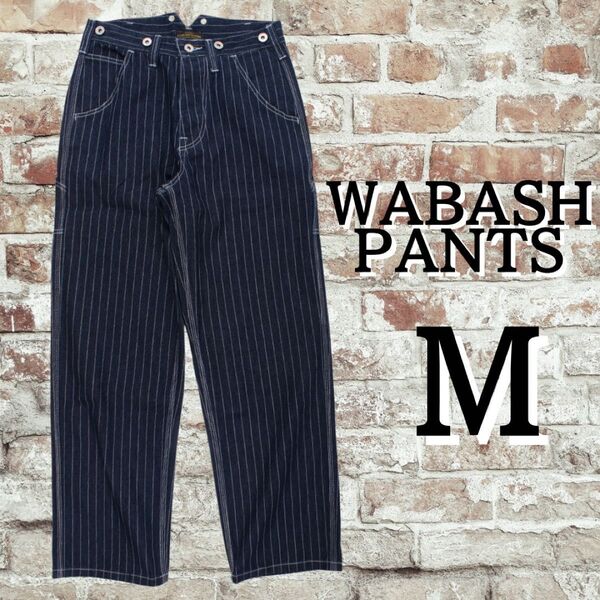 ウォバッシュ デニム ワイド パンツ ストライプ M おしゃれ