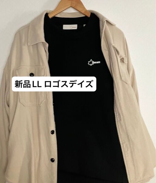 新品LL しまむら LOGOS DAYS ダンボールトレーナー 黒 スウェット 大きい ロゴスデイズ オーバー ユニセックス
