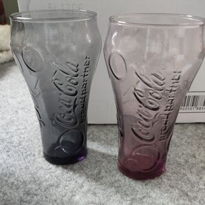 Coca-Cola グラス 2個セット パープル グレー