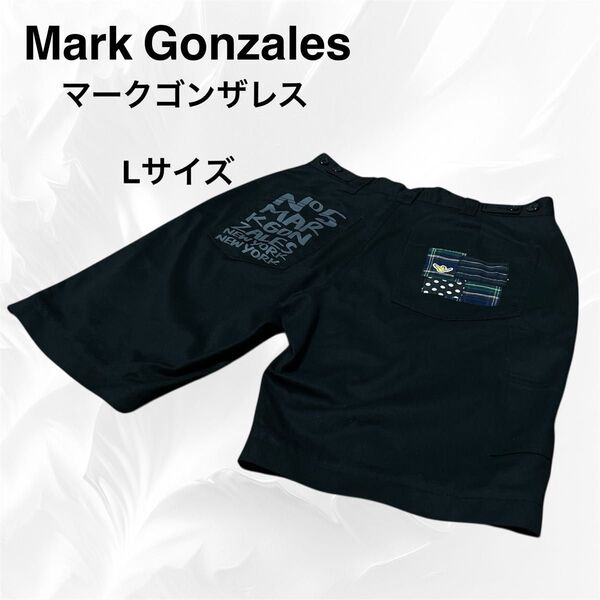 Mark Gonzalesマークゴンザレス パッチワーク 刺繍ロゴ ハーフパンツ