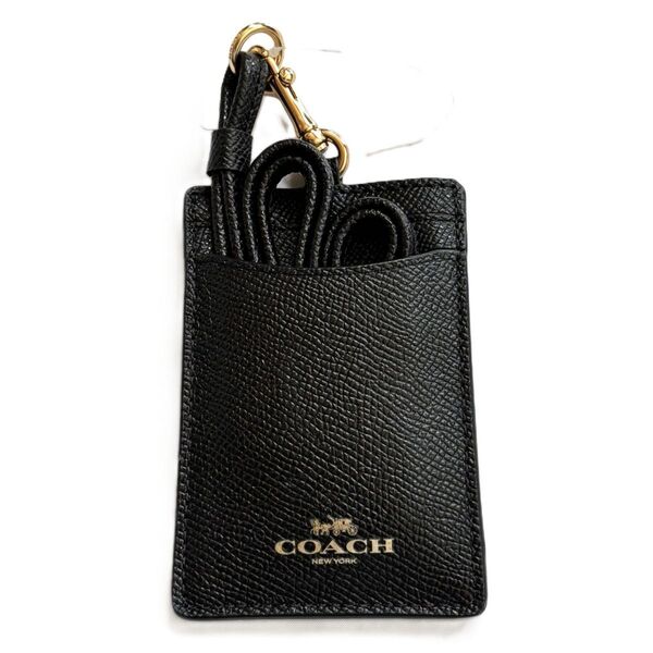 COACH IDランヤード ネックストラップ ブラック カードケース 定期入れ