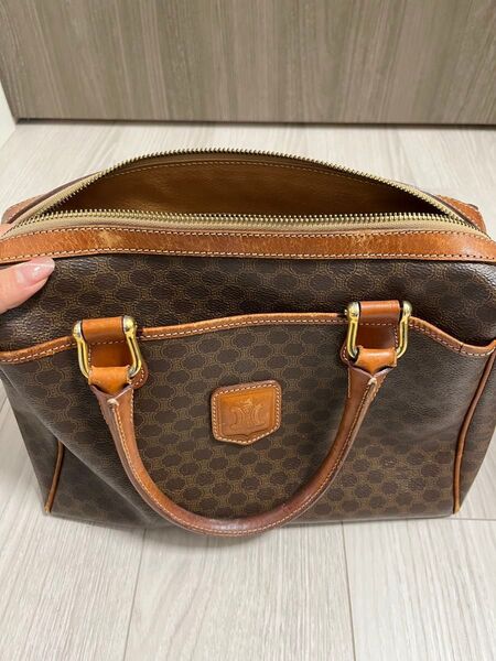 CELINE セリーヌ マカダム柄 ミニボストンバッグ ブラウン ビンテージ