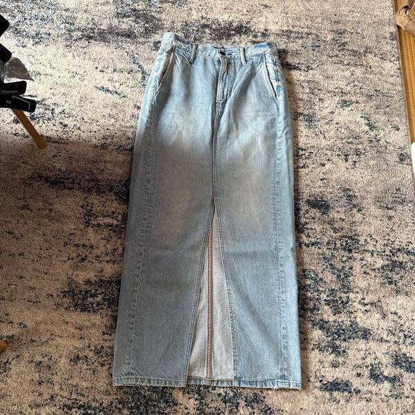 デニム ロングスカート スリット入り