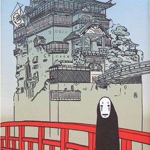 のれん 85X150cm ジブリ 千と千尋の神隠し湯屋とカオナシ【日本製】新品