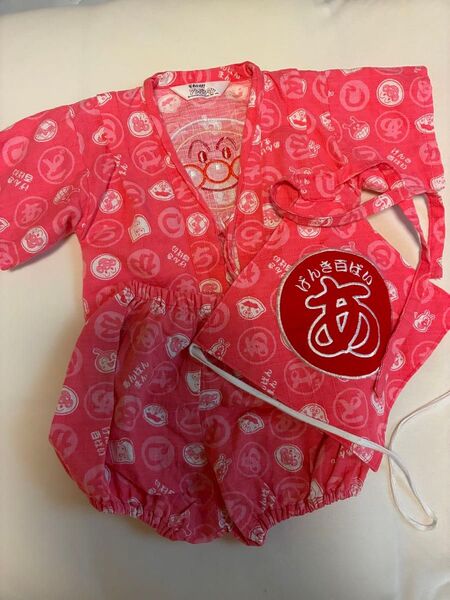 アンパンマン 甚平 女の子 ベビー キッズ 夏祭り 80サイズ 90サイズ