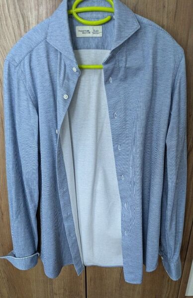 Maker's Shirt 鎌倉 ニットシャツ コットン100% ブルー Mサイズ 日本製 型番 : LF1206