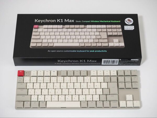 Keychron K1 Max JIS Retro White Backlight Brown Switch (茶軸)【ほぼ新品】