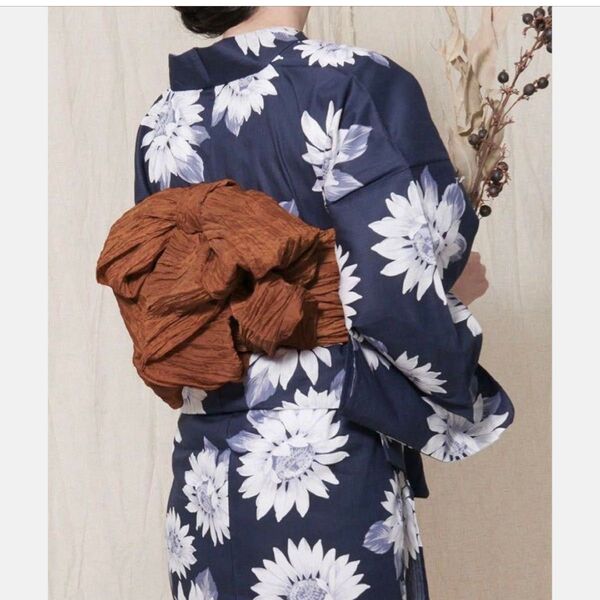 Dita ひまわり浴衣フルセット(髪飾り×2、下駄、紐、帯、浴衣)5点セット