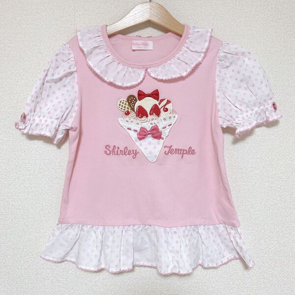 Shirley Temple シャーリーテンプルクレープ半袖Tシャツ 140 ピンク