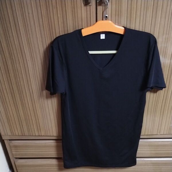 【クーポン期間ご利用推奨!!】半袖Tシャツ Vネック ブラック