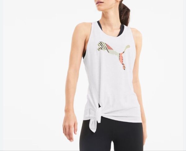 新品タグ付き PUMA(プーマ)フィットネス タンクトップ ロゴ タイ タンク ノースリーブ L