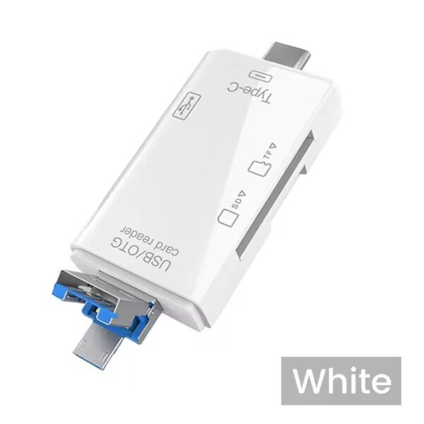 カードリーダー Type-C USB SD TF対応 6in1 ホワイト