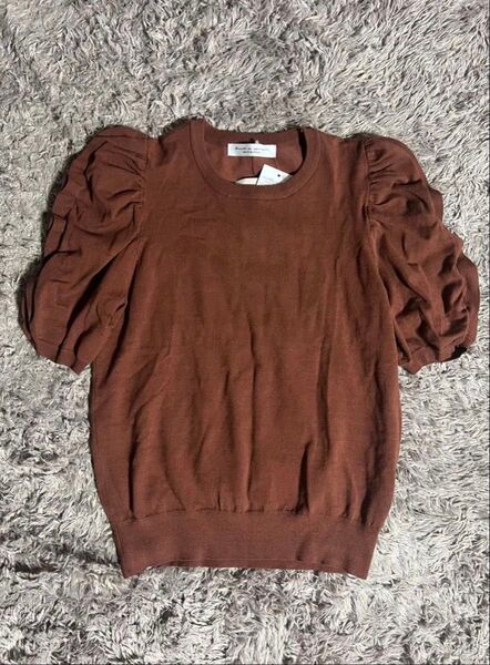 新品 タグ付き 半袖 サマー ニット ブラウン