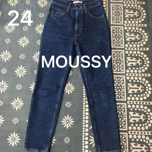 MOUSSY マウジー MVS SKINNY スキニーデニム ジーンズ ジーパン デニム 濃紺 24インチ レディース
