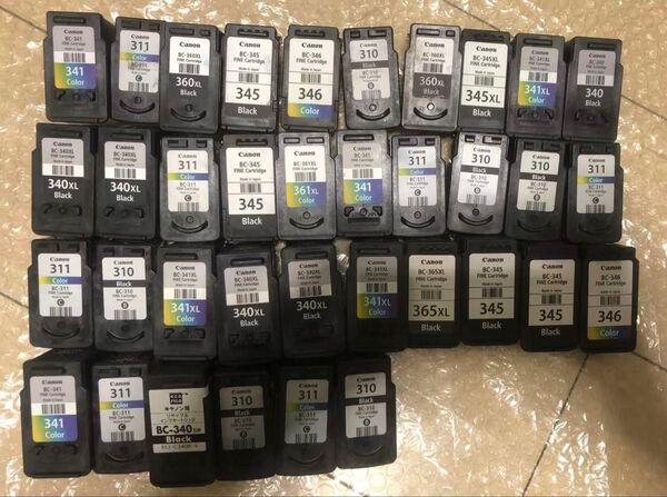 Canon インクカートリッジ使用済み、BC-310XL BC-340、BC-341XLなど、合計36点