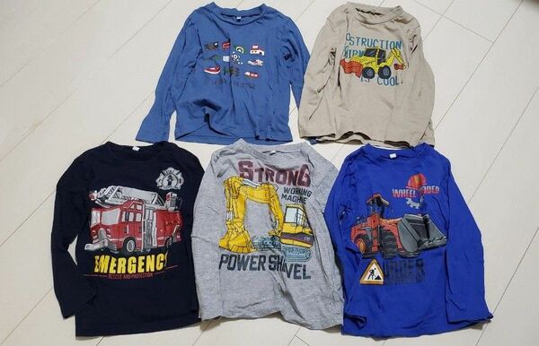 男の子 長袖Tシャツ 5枚セット まとめ売り 120cm 働く車 車柄 トミカ 好きにも